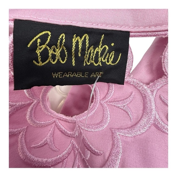 Bob Mackie Wearable Art Pink Floral Cutout Embroidered Jacket Women’s Size Small - Picture 4 of 14
